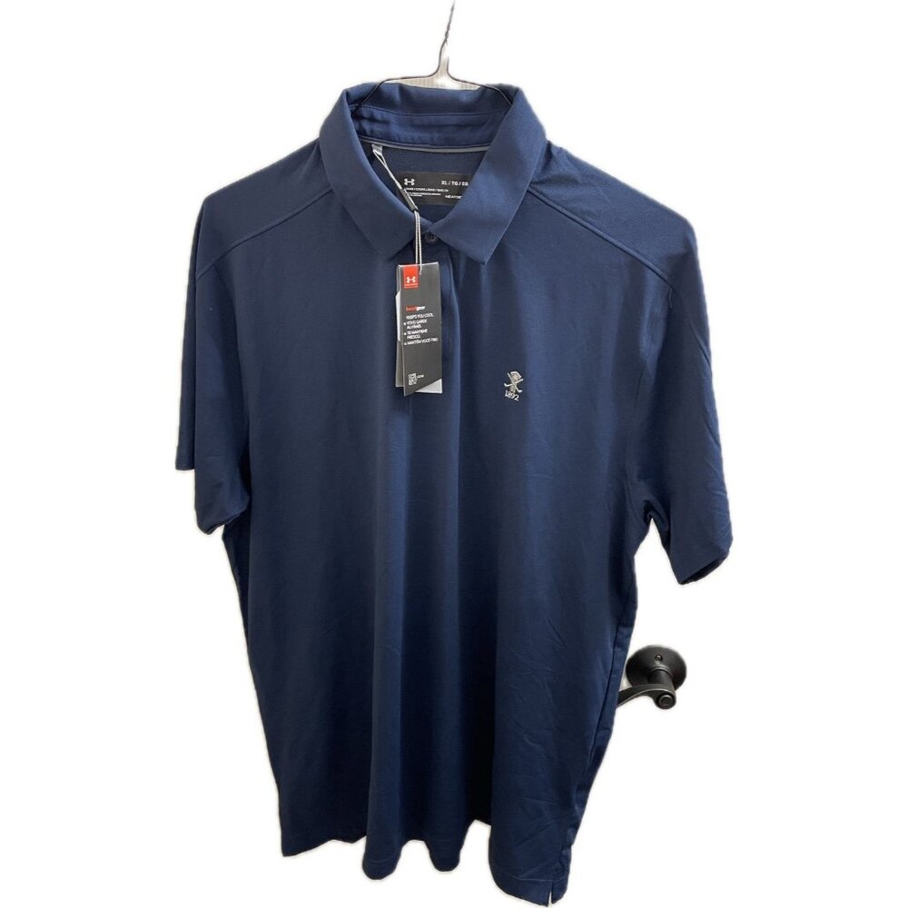 Under Armour Shirt Mens Xl Navy Blue Cc 1892 Heat Gear Polo Loose Golf Casual